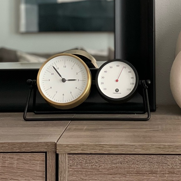 Hearth & Hand Desk Clock with Thermometer - Picture 7 of 7